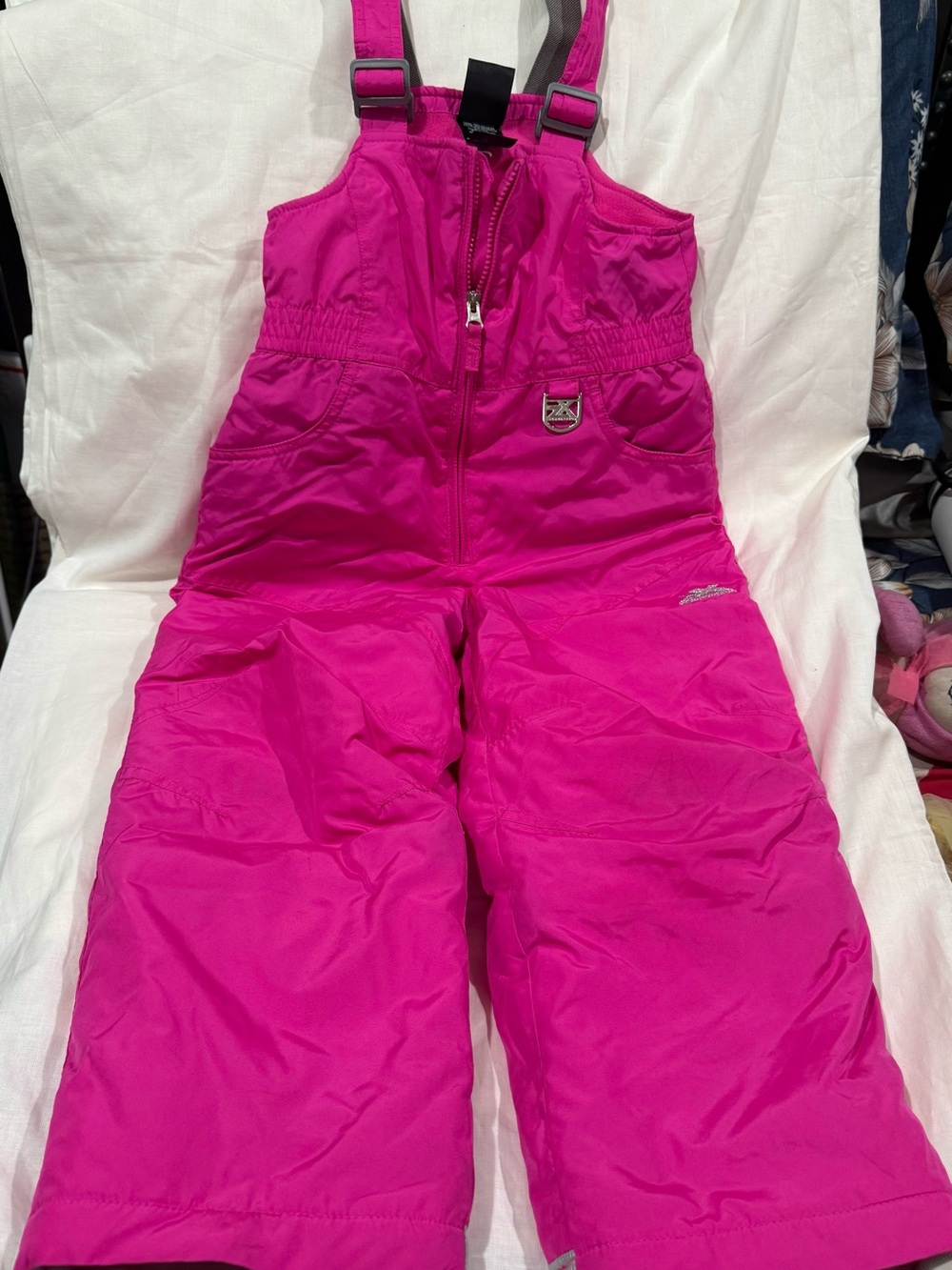 Kids Pink Insulated Snow Bib Pants SZ 4/5